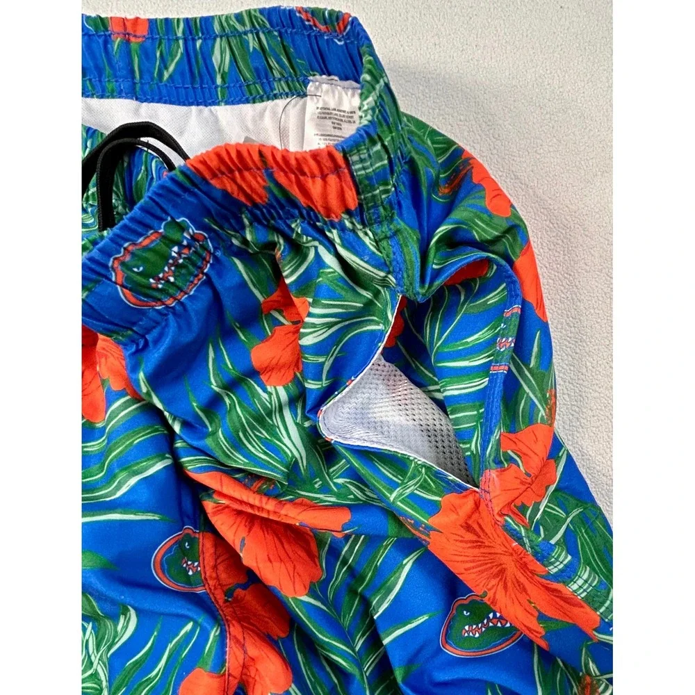 UNIVERSITY of FLORIDA Gators Mens XL Swim Trunks Floral Tropical Blue Orange NWT